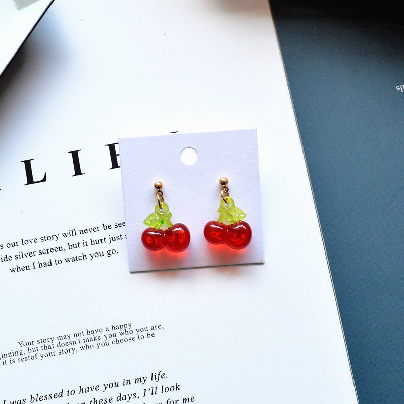 Wholesale Red Cherry Fruit Earrings ACC-ES-XN039