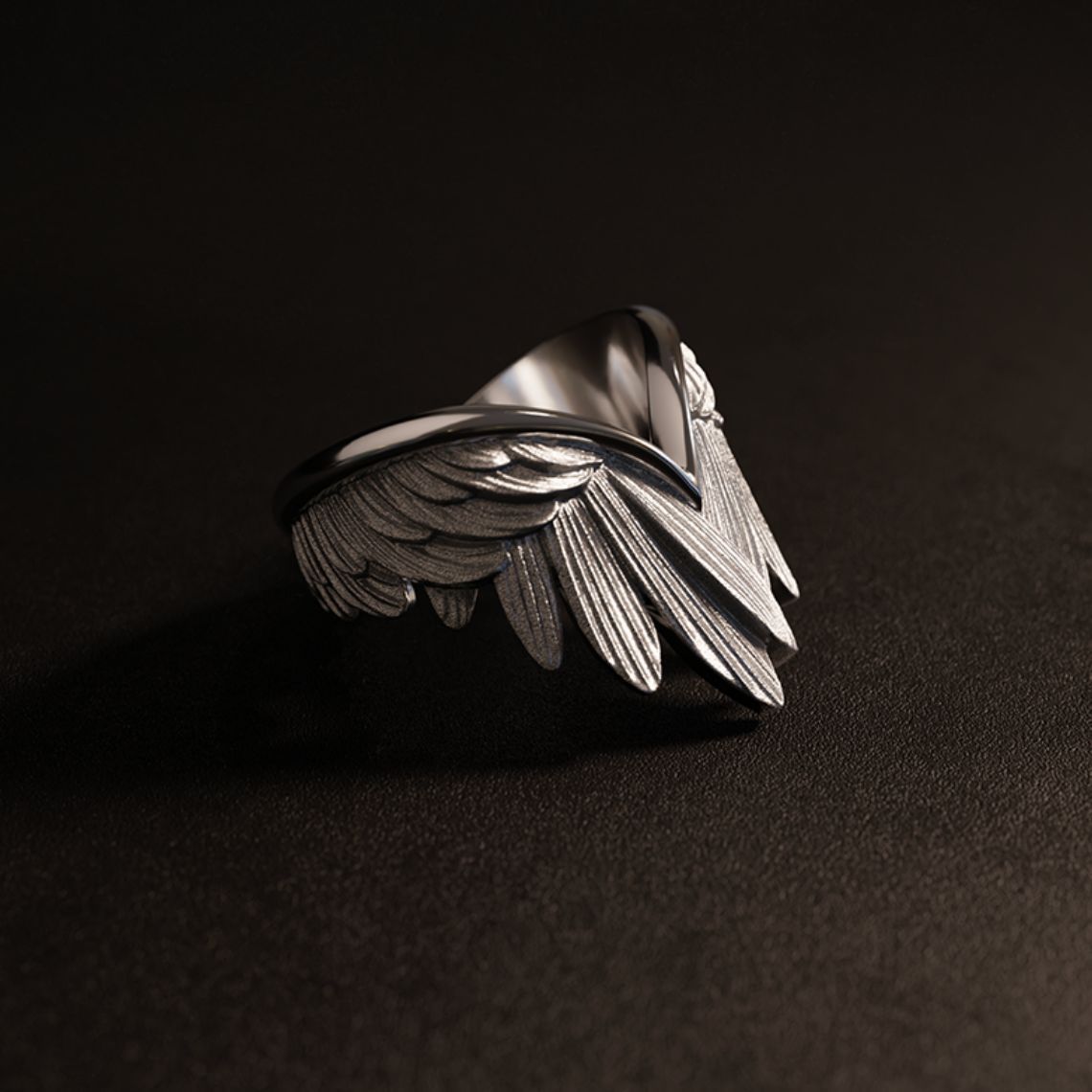Wholesale Chic Feather Wing Ring Copper Unisex Jewelry Accessory Gift