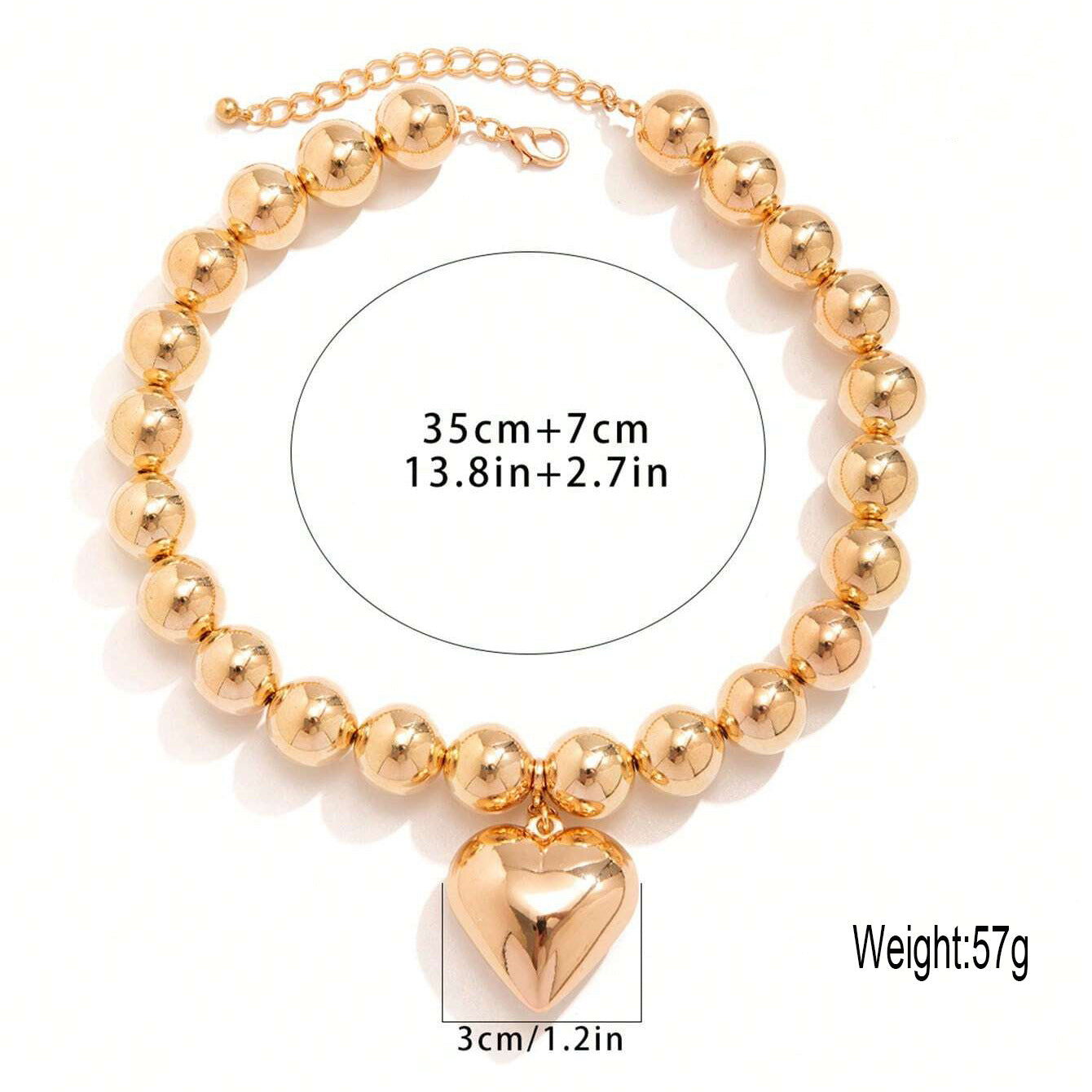 Wholesale exaggerated beaded heart pendant necklace