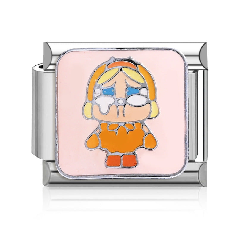 Wholesale  9mm Italian Charm Starter Bracelets DIY square Single Section Creative Stainless Steel Composable Bracelet