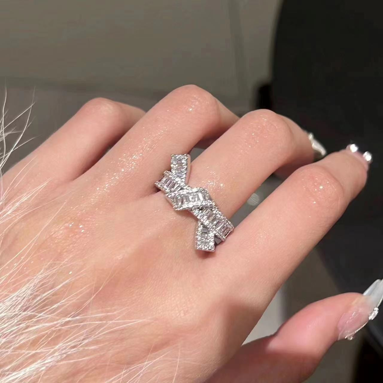 Wholesale Fairy Tale Wedding Ring Set - Adjustable Copper Couple Rings,  Unisex Electroplated,  Jewelry Accessory for Boutique Resale