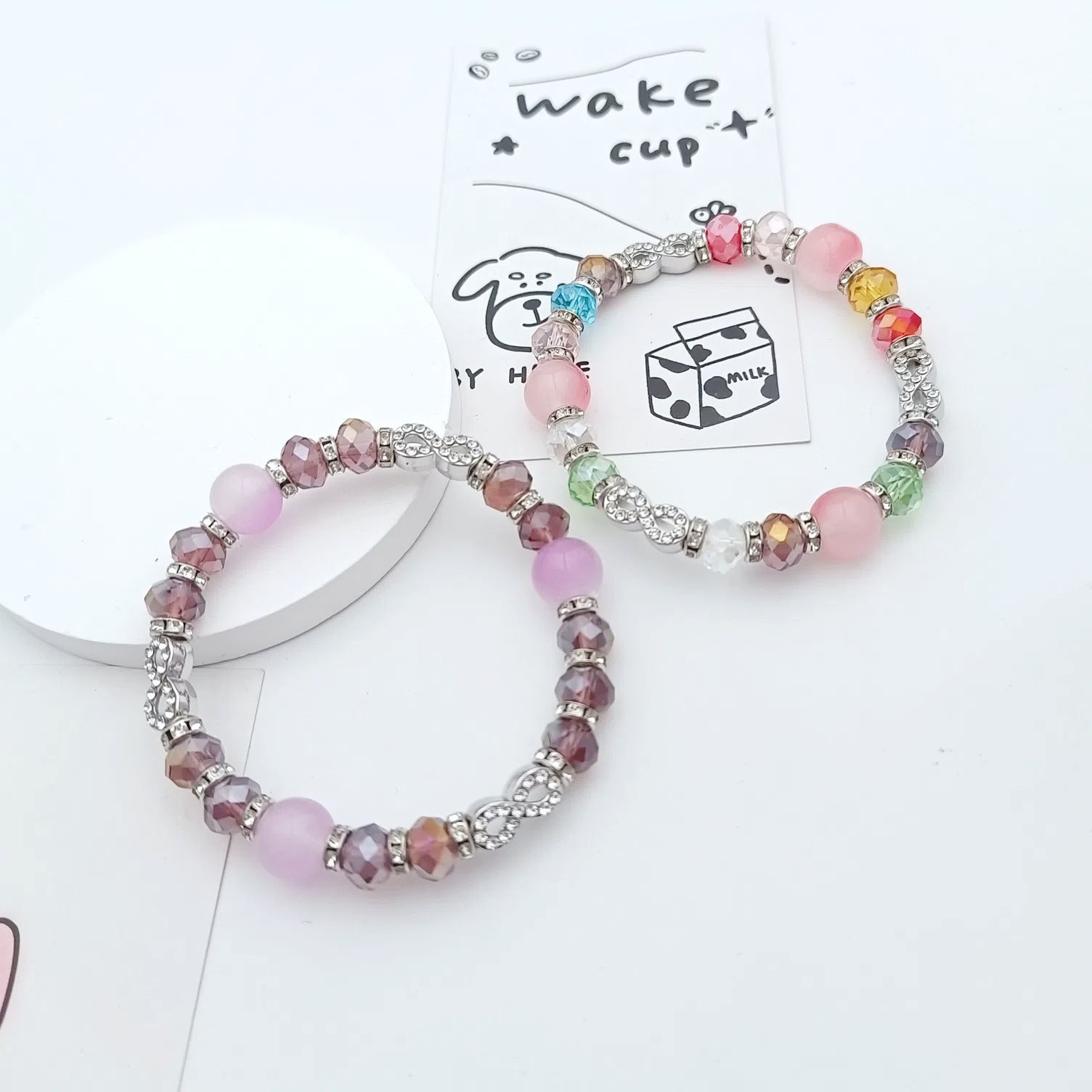 Wholesale glass diamond beaded bracelet