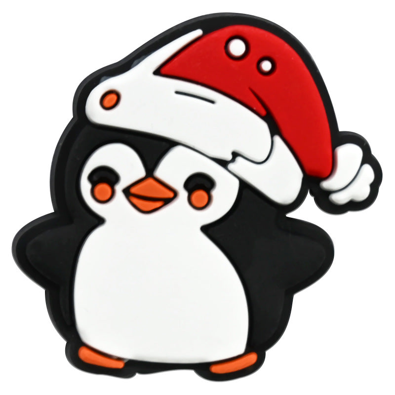 Wholesale Random 100pcs Cute Little Animal Christmas Series PVC Soft Rubber Shoe Buckle Decoration ACC-SC-RYY069