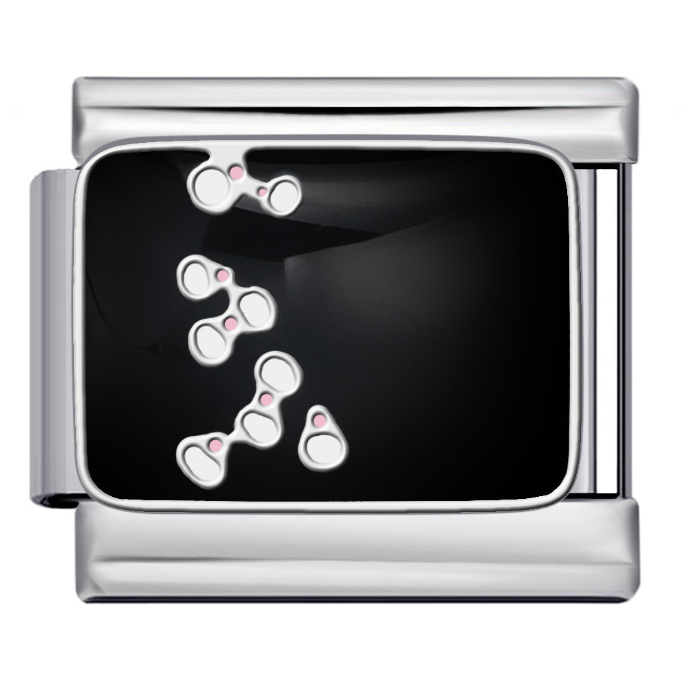 Wholesale Italian modular  titanium steel drip welding pattern DIY bracelet