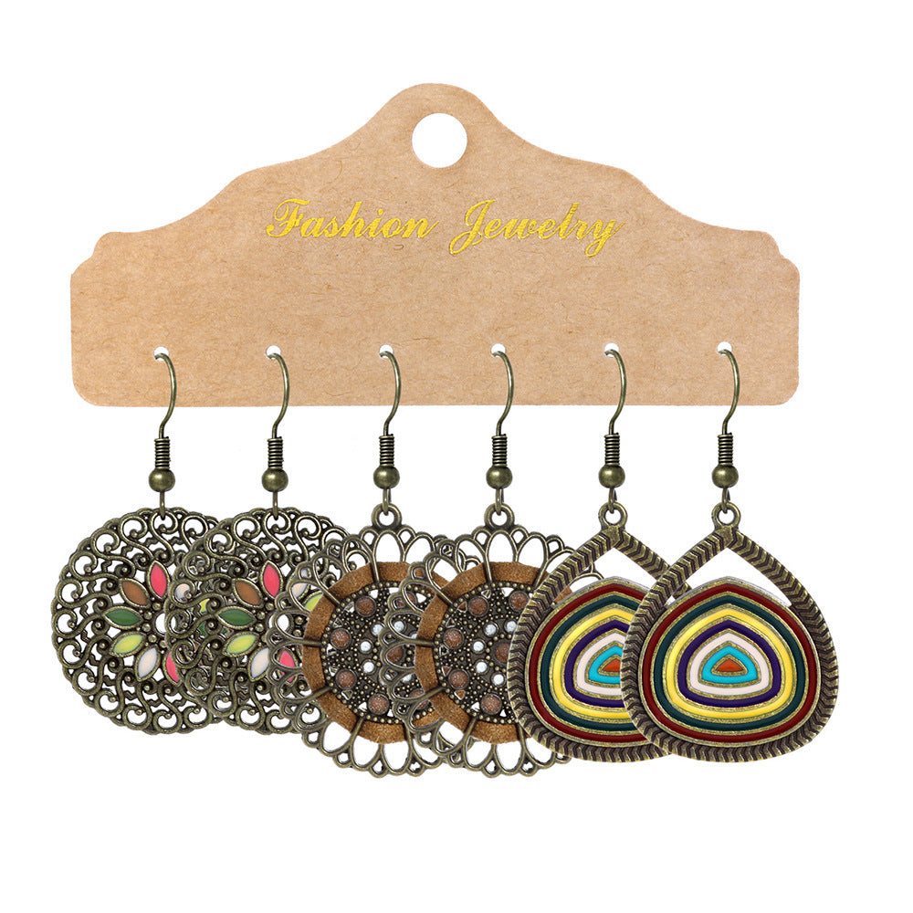 Wholesale Bohemian Big Circle Leaf Long Tassel Earrings Alloy - Stylish Jewelry Accessory