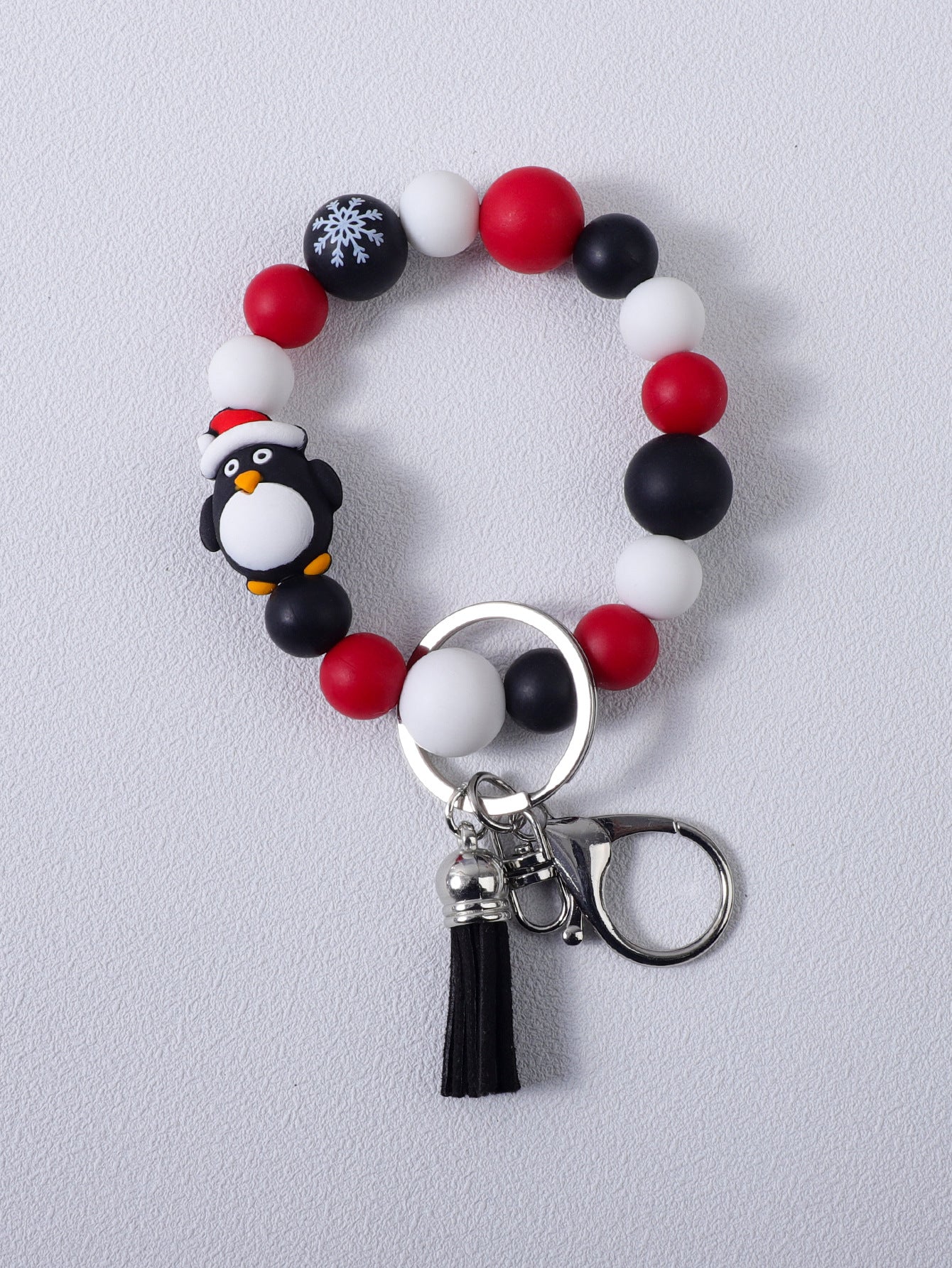 Wholesale Christmas 3D Silicone Cartoon DYI Beaded Keychain ACC-KC-JiuYa018