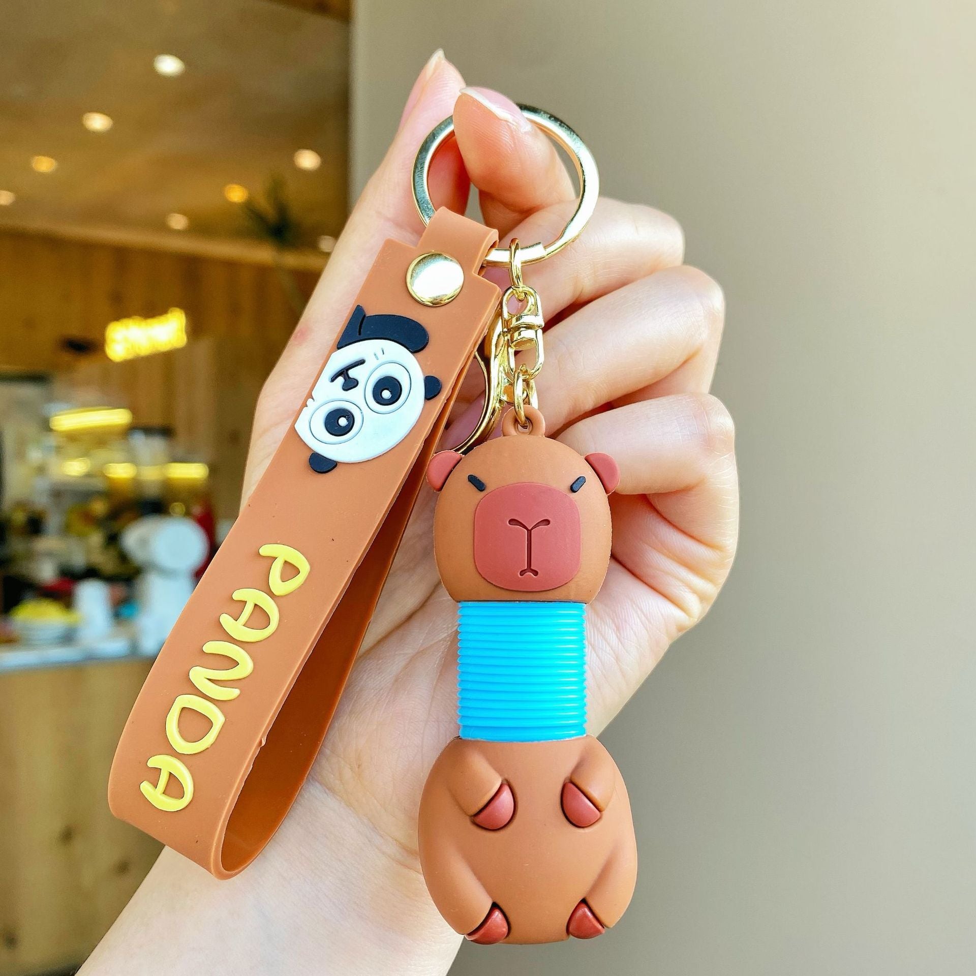 Wholesale Cartoon Cute Keychain Creative Keychain Silicone Retractable Keychains ACC-KC-SJ005
