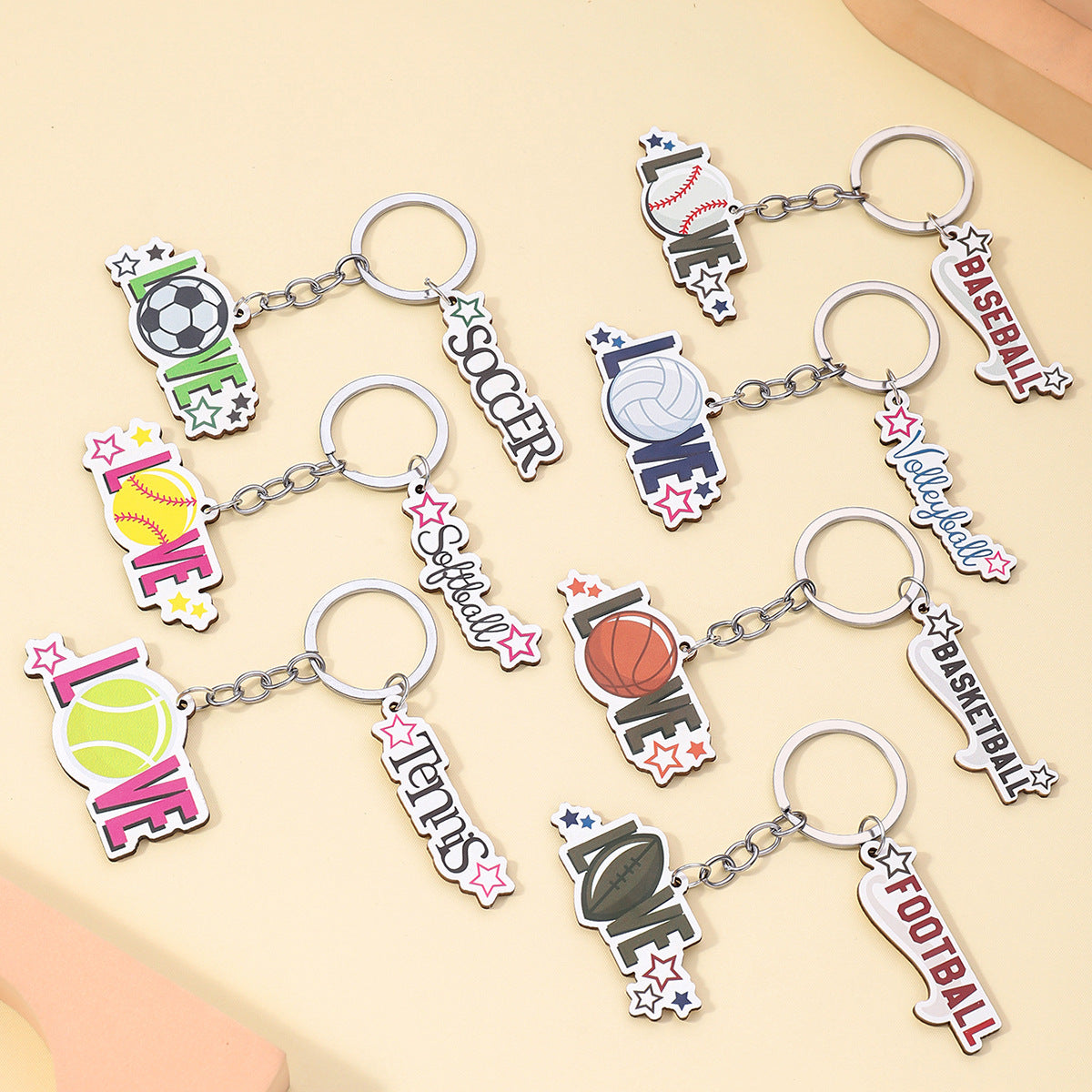 Wholesale Sports Tennis Rugby Baseball Volleyball Keychains ACC-KC-RongR070