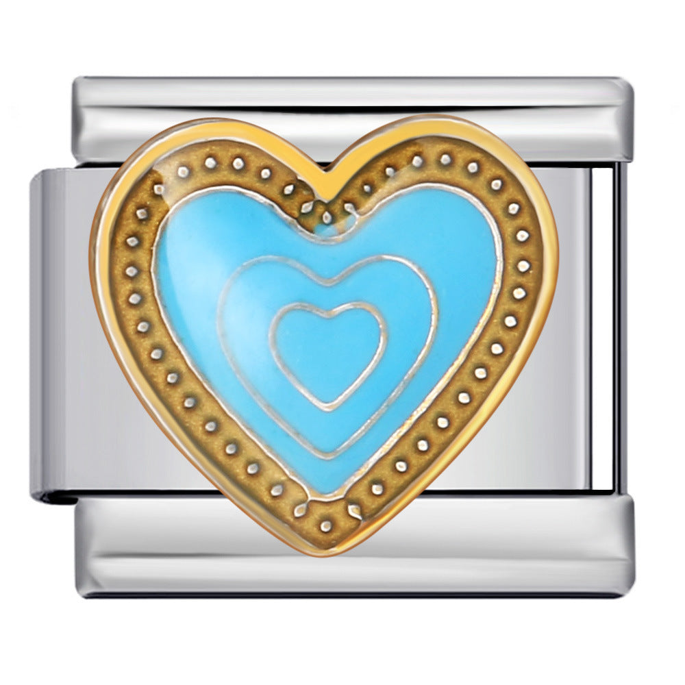 Wholesale  Italian ModularColorful ZirconTitanium Steel DIY  Bracelet