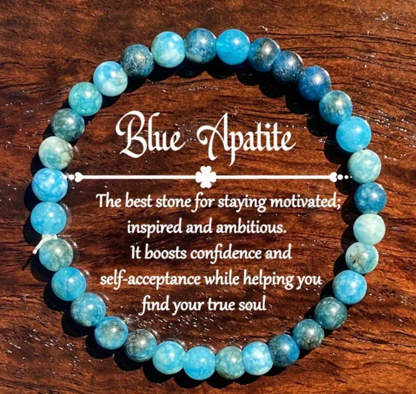 Wholesale Natural stone bracelet elastic rope beaded 8mm chalcedony agate hand-woven bracelet