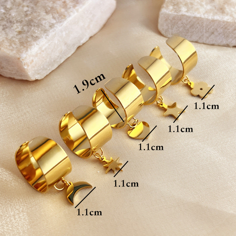 Wholesale French retro palace style stainless steel flower ring