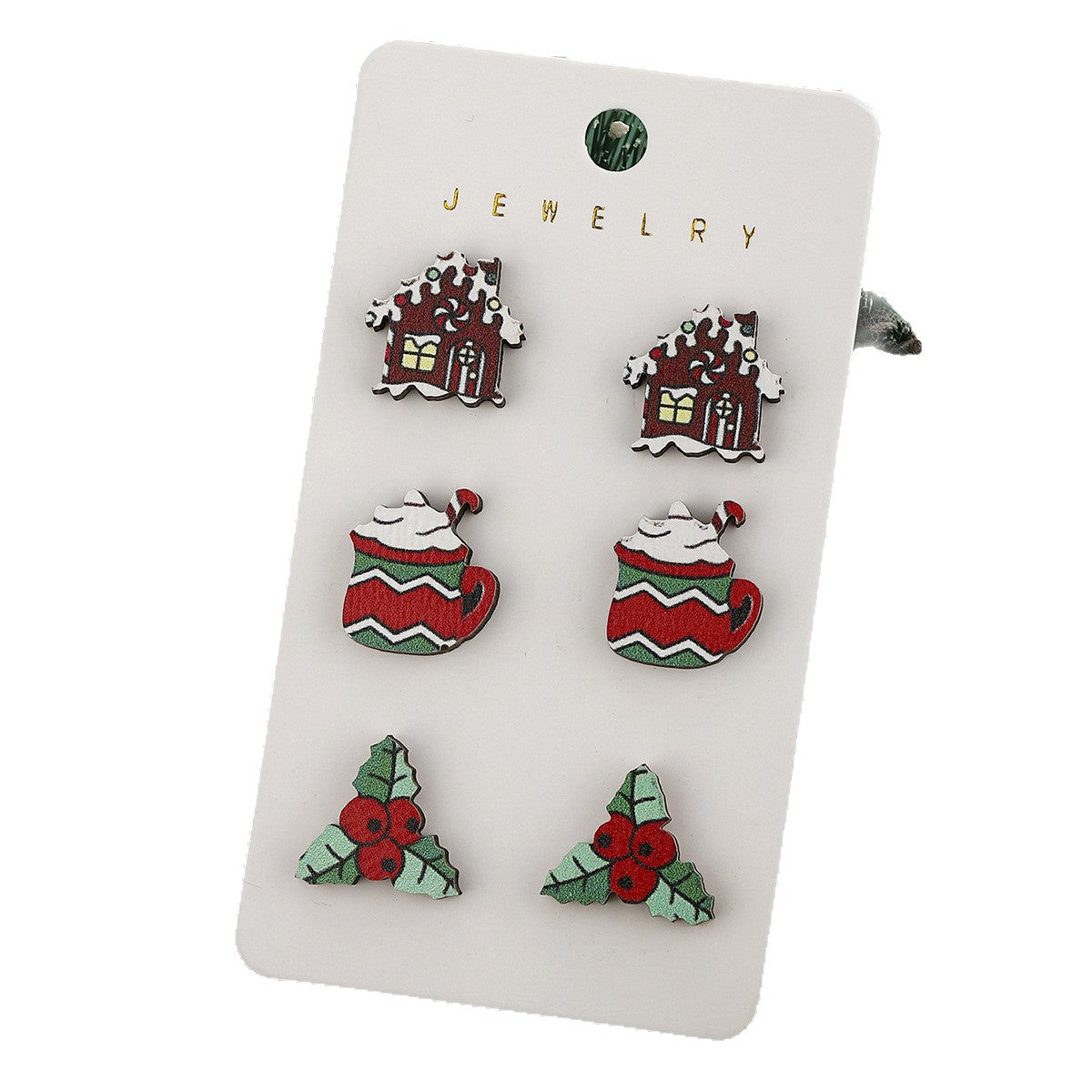 Wholesale Christmas Igloo Wooden Earring Set