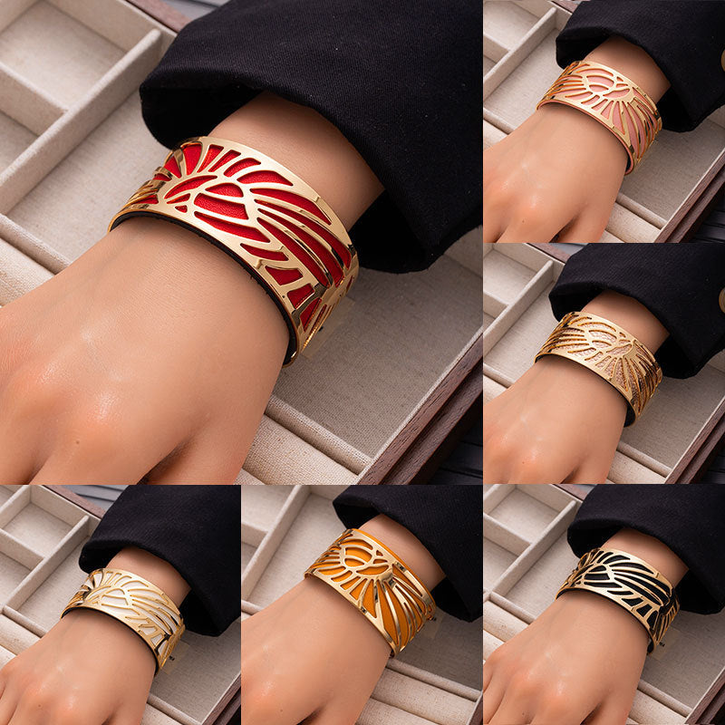 Wholesale Double-sided replaceable colorful PU leather bracelet