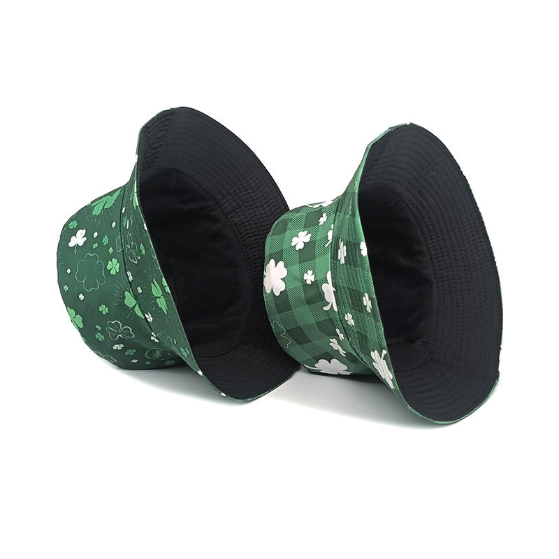 Wholesale Four Leaf Clover Print Bucket Hat ACC-HT-ShunMa017