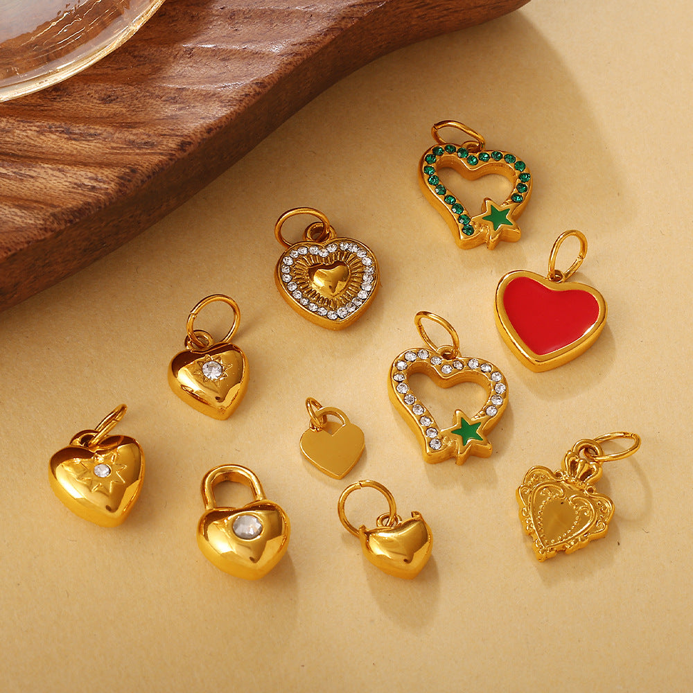 Wholesale Jewelry with Heart Design Stainless Steel,  Diy-Friendly Necklace and Bracelet for Girls and Boys