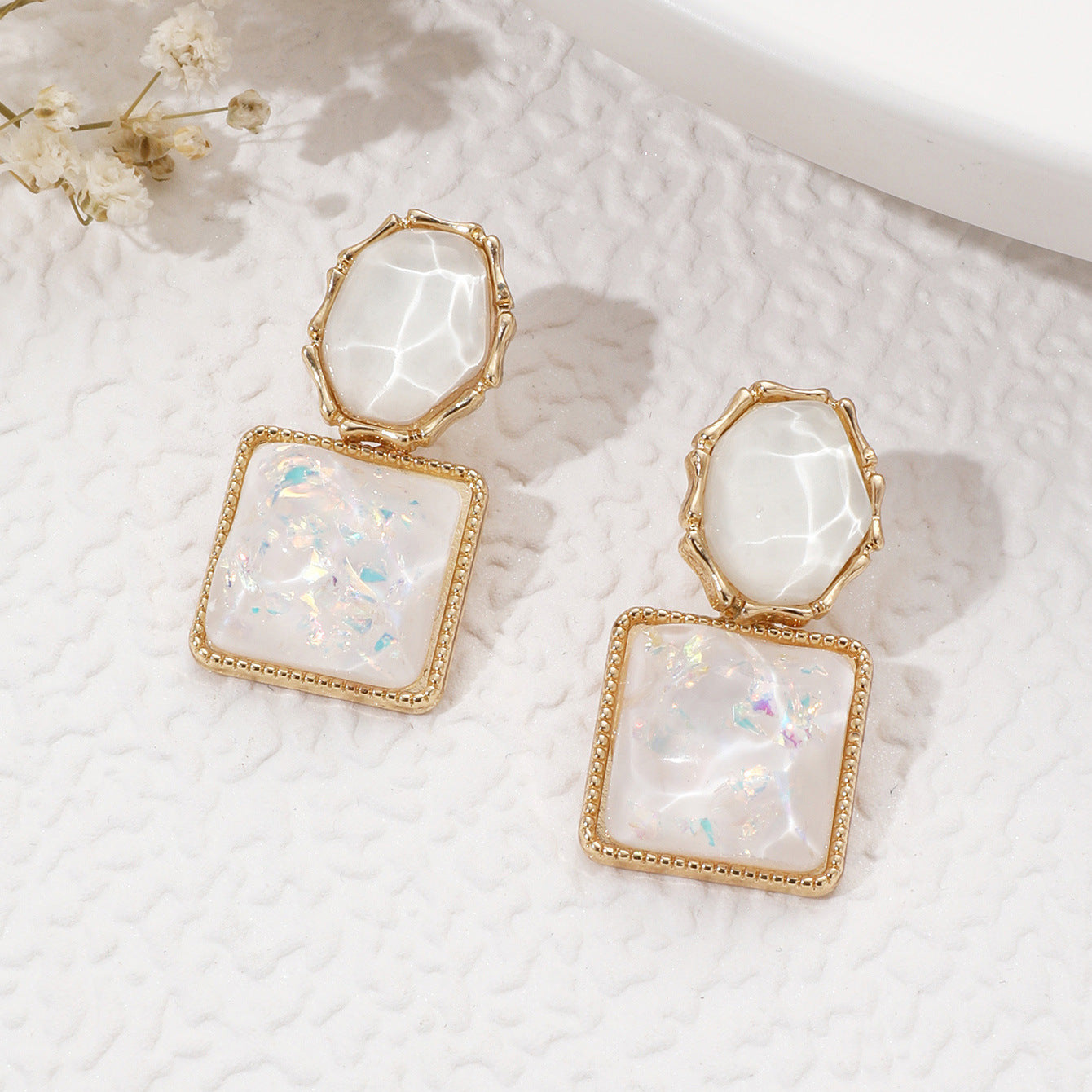 Wholesale Trendy Resin Water Ripple Earrings,  French Style Fashion Jewelry for Everyday Wear