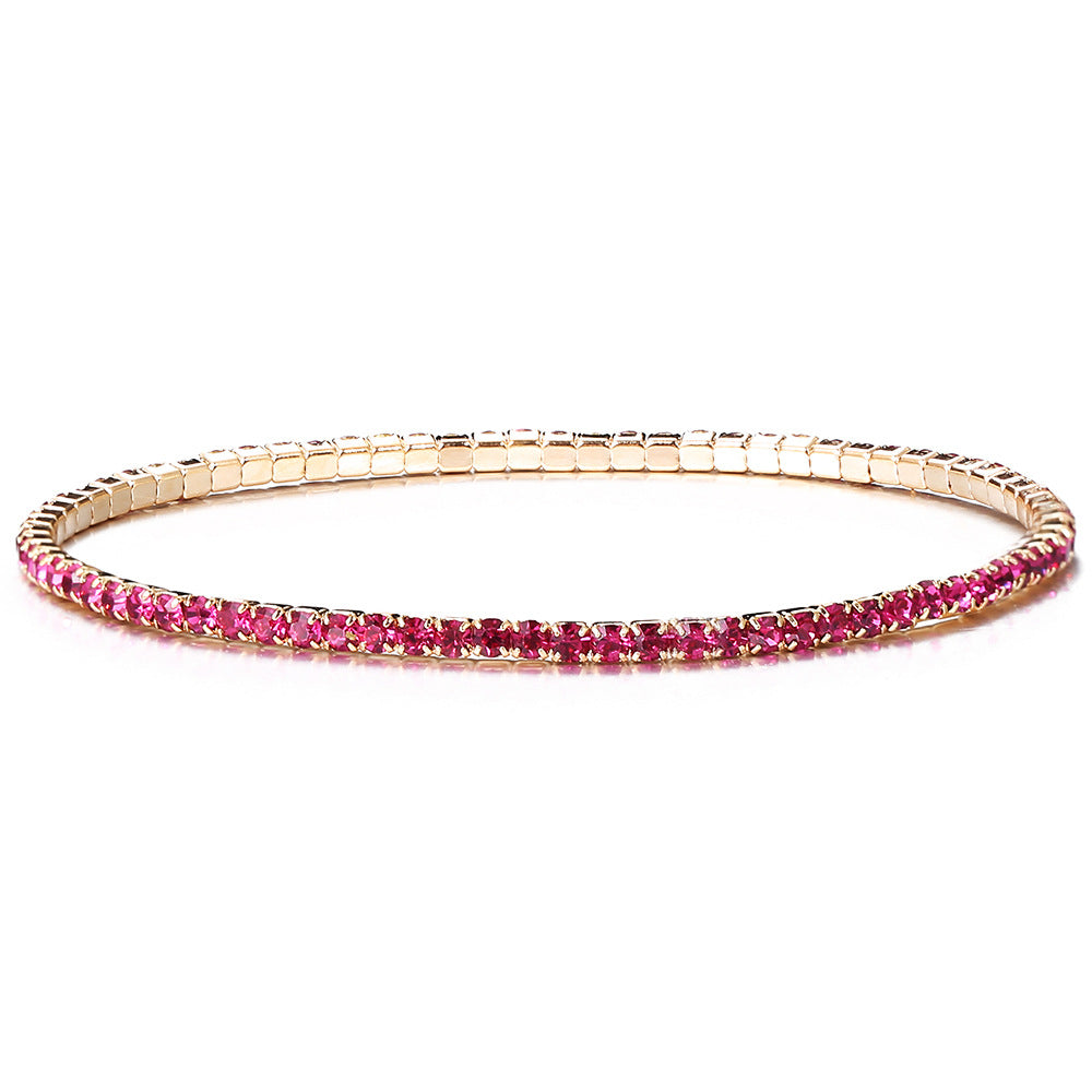 Wholesale Inlaid Colorful Diamond Bracelet Multi-color Rhinestone Elastic Bracelet for Women Layered Bracelet Set ACC-BT-HZS004