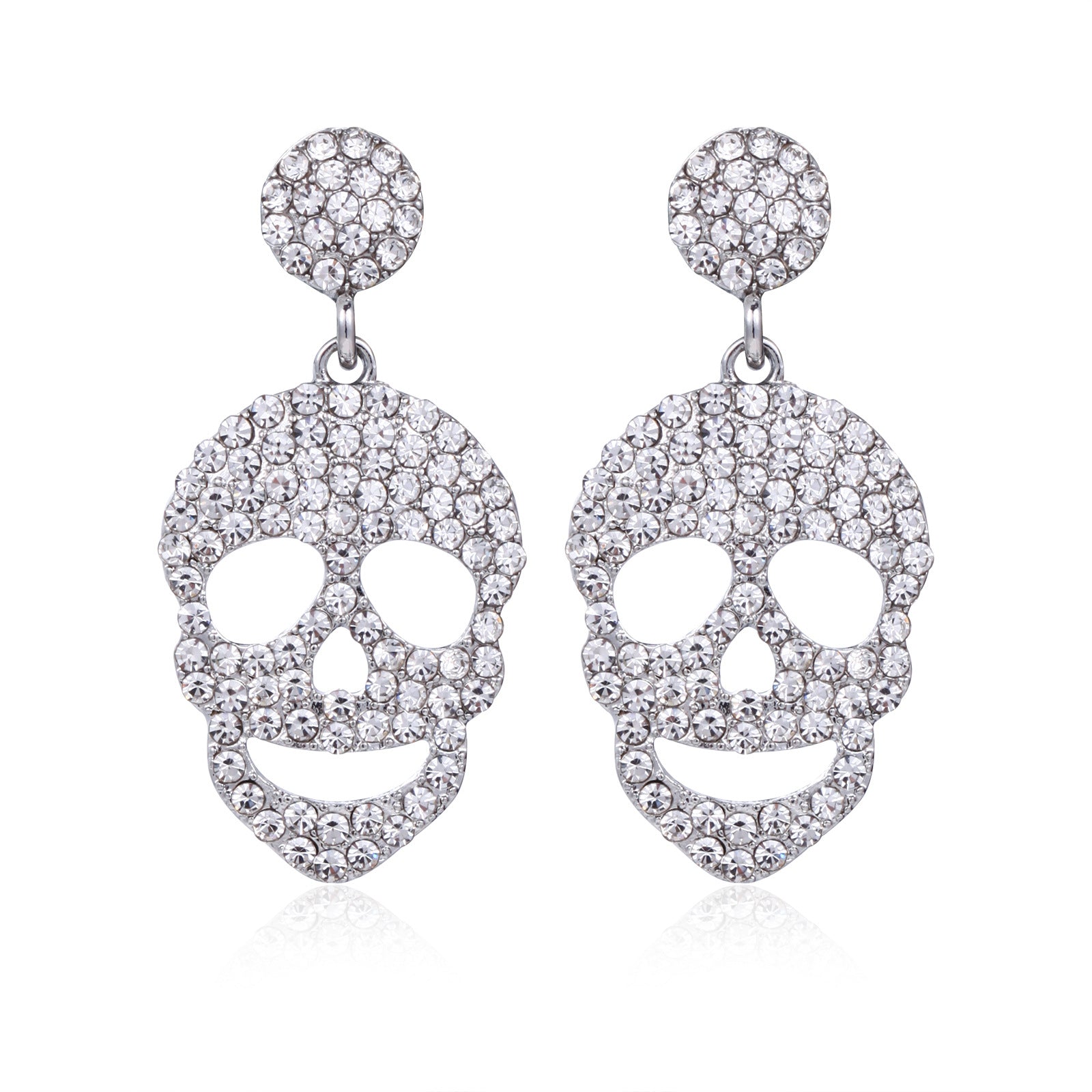 Wholesale  Diamond-Encrusted Zinc Alloy Cat Pumpkin  Web Skull Earrings