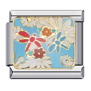 Wholesale Italian Charm Bracelet 9mm DIY Splicing Flower Series Stainless Steel Composable Bracelet