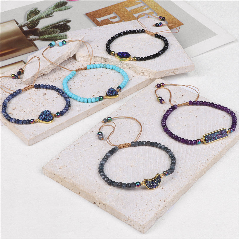 Wholesale Natural Stone Wheel Bead Bracelet Adjustable Braided Bracelet Miyuki ACC-BT-Ruiz005