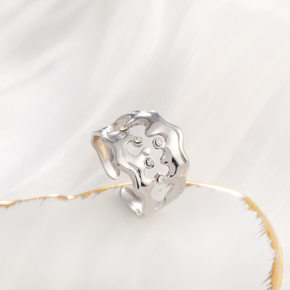 Wholesale Halloween Geometric Open Teeth Stainless Steel Rings ACC-RS-TaiMei001