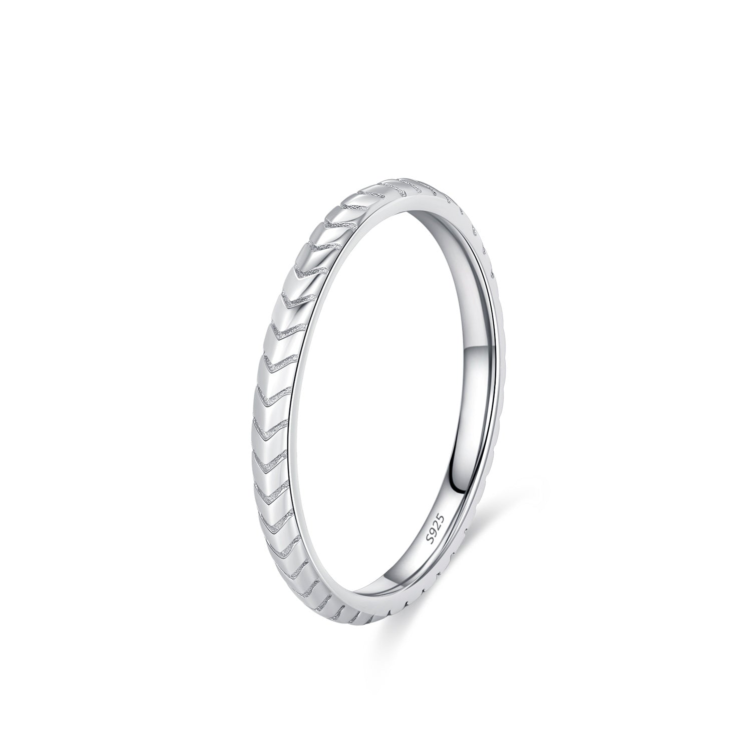 Wholesale S925 Sterling Silver  Arrow Metal Texture Simple Plain Silver Ring