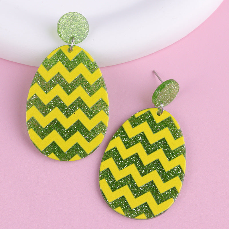 Wholesale 2PCS Acrylic Easter Bunny Egg Earrings