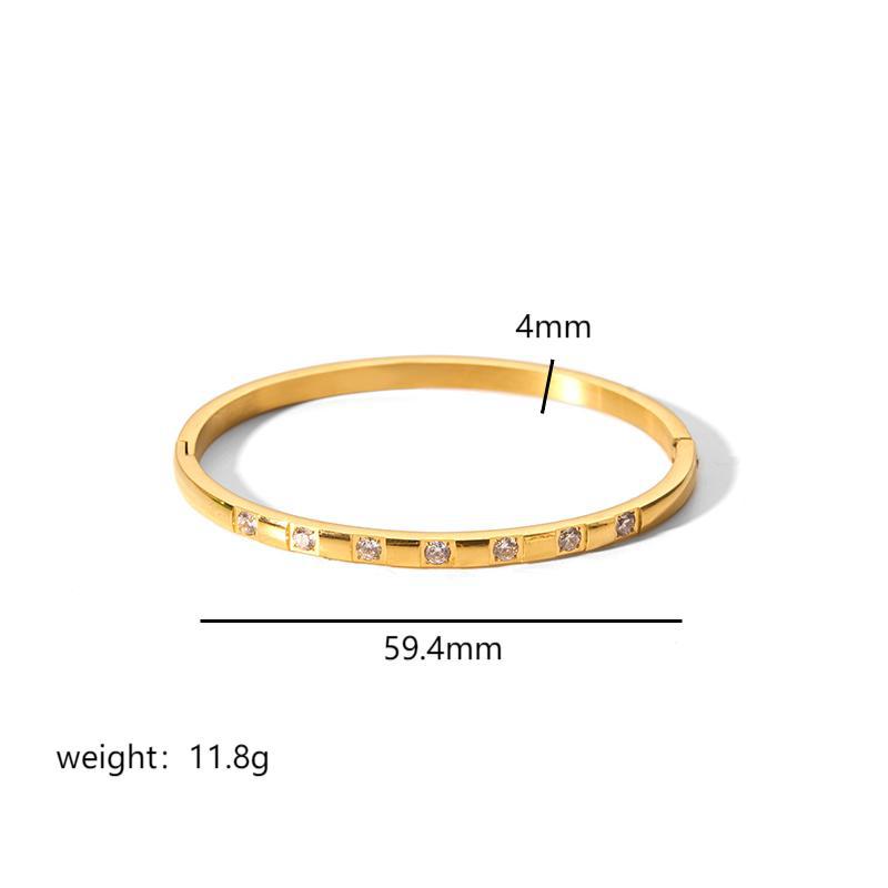 Wholesale Light Luxury Style 18K Gold Stainless Steel Inlaid Zirconium Bracelet ACC-BT-LiQuan001