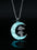 Wholesale retro moon mushroom oil drop luminous  pendant necklace