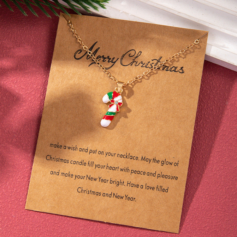 Wholesale Christmas Colored Oil Drop Pendant Christmas Tree Necklaces ACC-NE-Zhey002