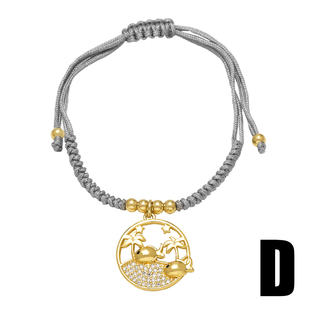 Wholesale Copper braided rope ocean-themed bracelet