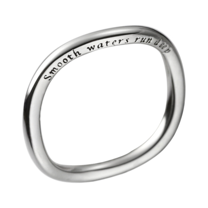 Wholesale 925 sterling silver letter wave closed end ring