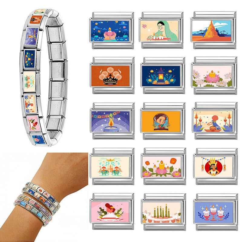Wholesale Cartoon Cat DIY Bracelet Charms Stainless Steel Fashion Accessory For Jewelry Making Boutique Resale