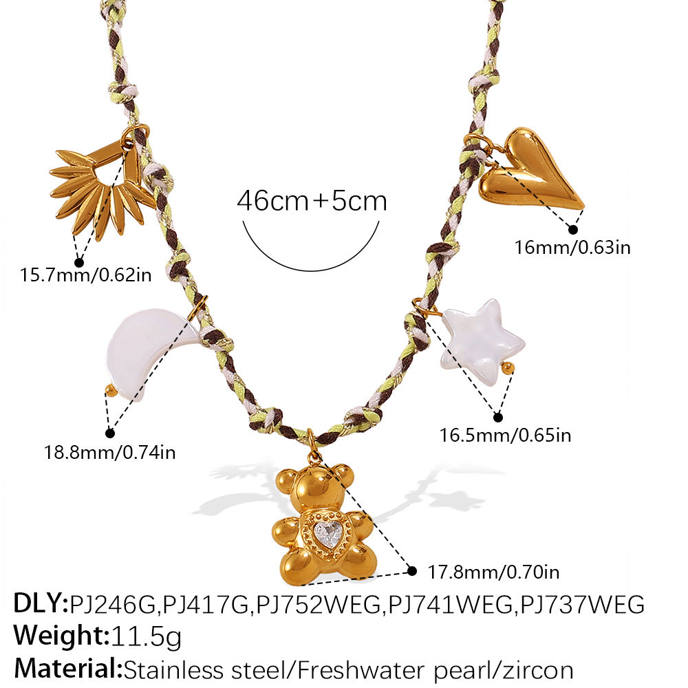 Wholesale DIY pendant knotted rope bracelet colorfast ocean-themed pendant necklace jewelry