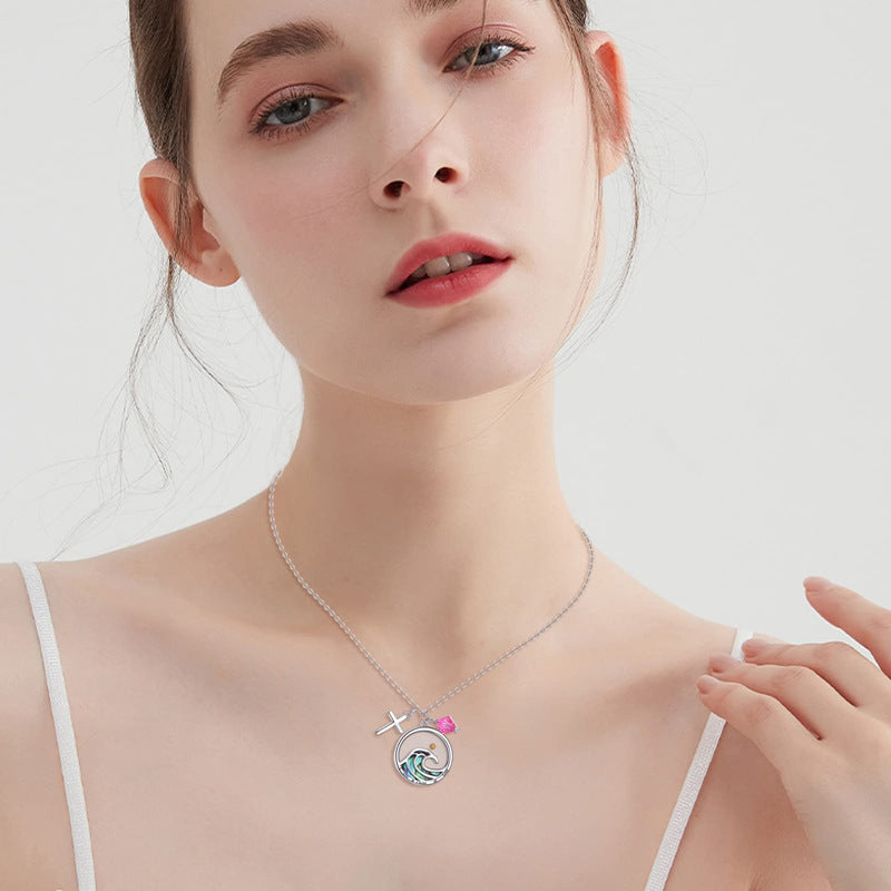 Wholesale Round Wave Mustard Seed Stainless Steel Necklace