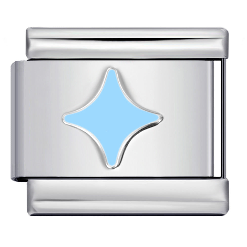 Wholesale Italian Charm Bracelet 9mm DIY Colorful Oil Dripping Heart    Creative Stainless Steel Composable Bracelet