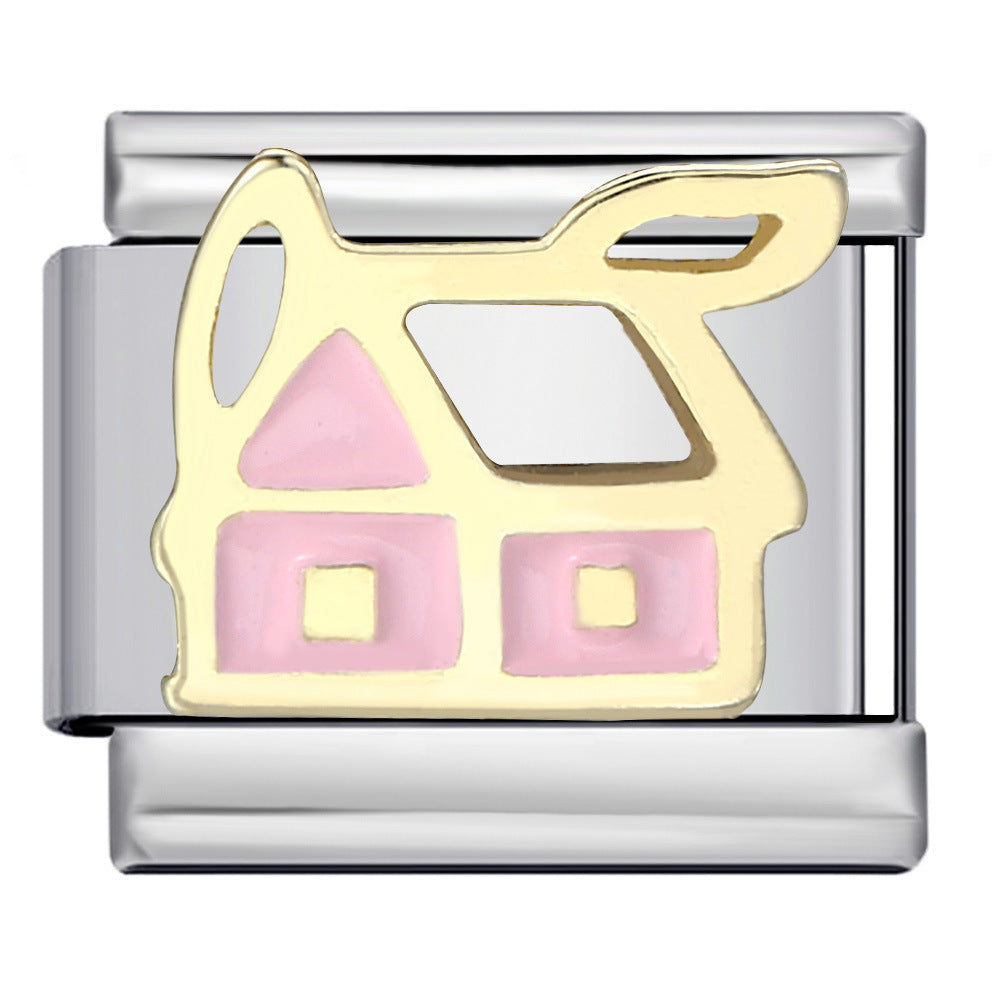 Großhandel 5pcs Italienisches Charmalme Armband 9mm DIY Spleißen Weihnachtskollektion Edelstahl komponierbares Armband