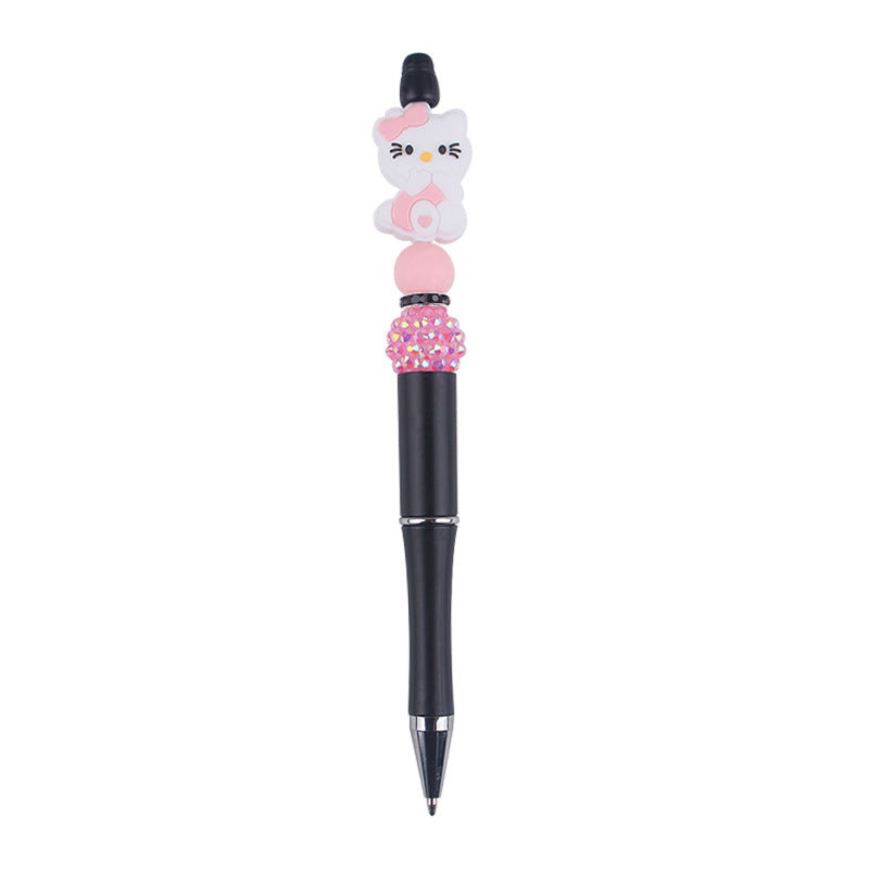 Wholesale  cartoon  cat silicone small gum beaded pen