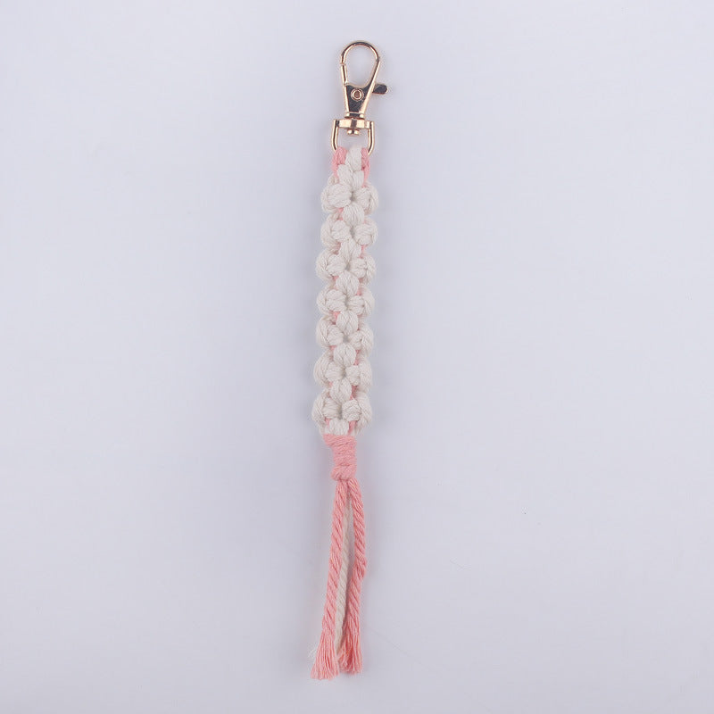 Wholesale handmade woven golden keychain