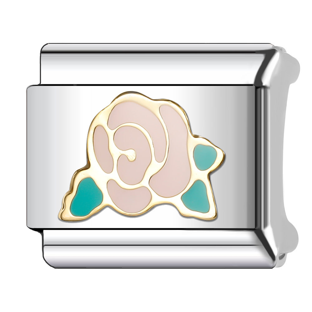 Wholesale Italian Charm Bracelet 9mm DIY Splicing Creative Pattern Stainless Steel Composable Bracelet