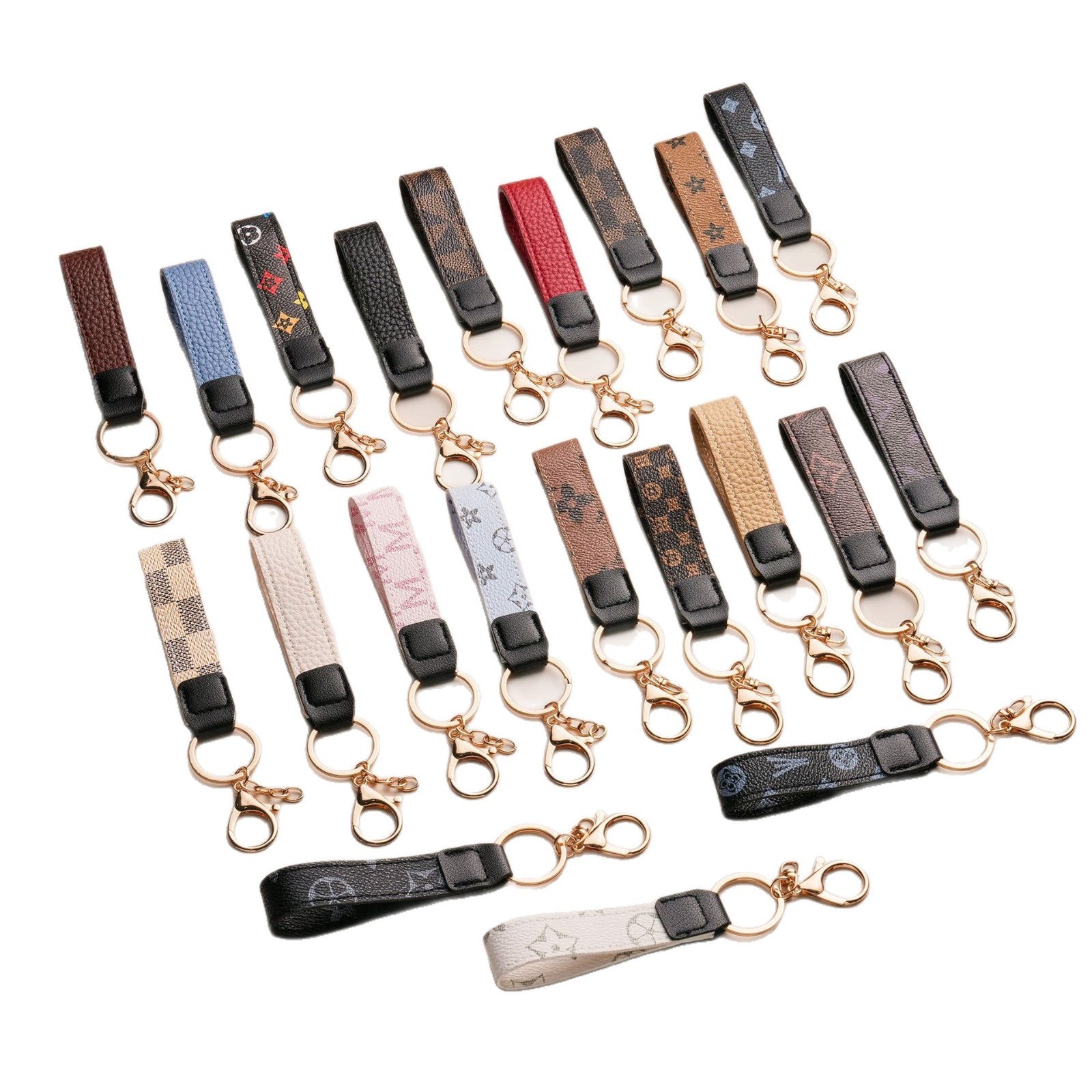 Wholesale Modern Leather Key Chain Pendant with Plant Floral Pattern,  Buckle,  Boutique Car Key Accessory for Resale