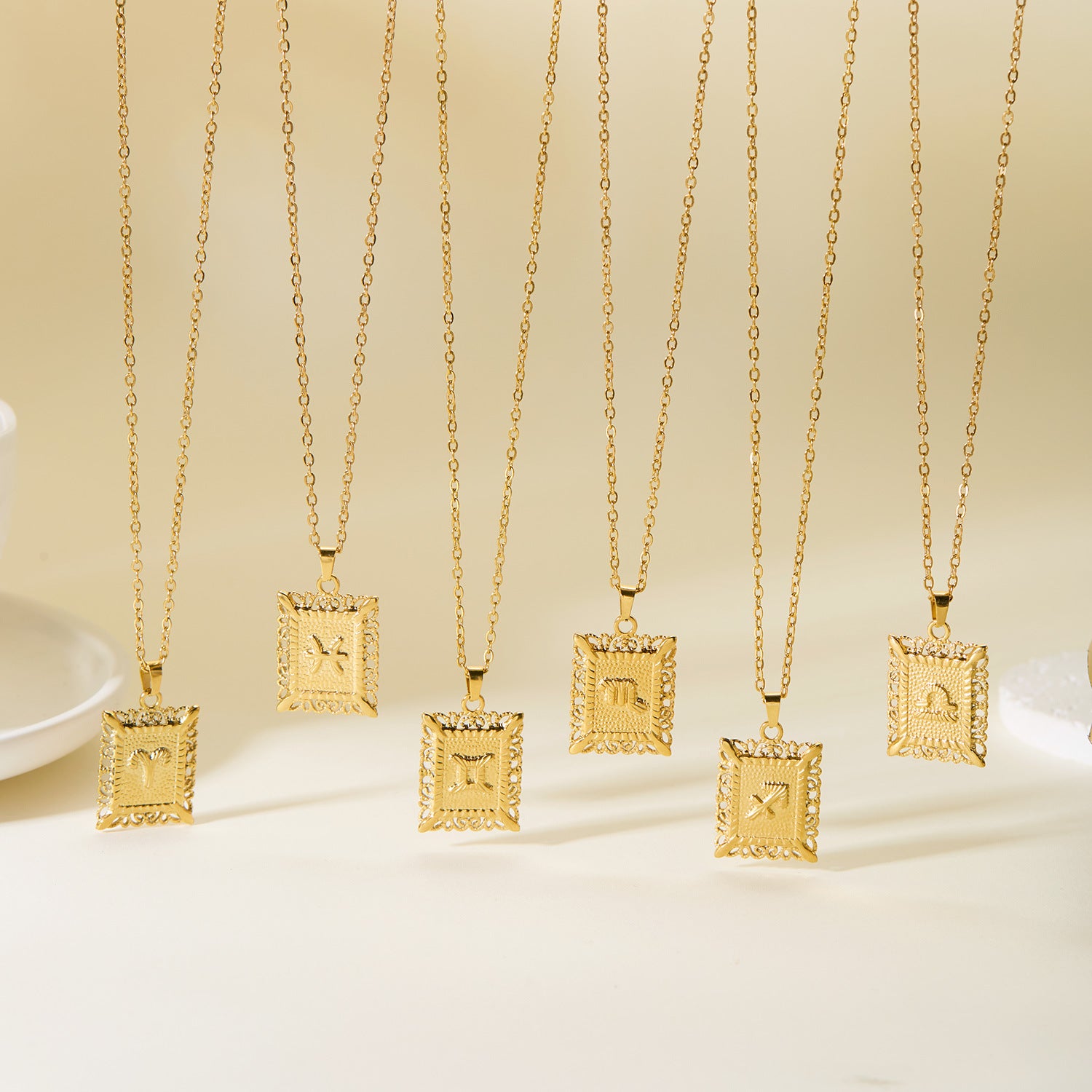 Wholesale Stainless steel twelve constellations necklace