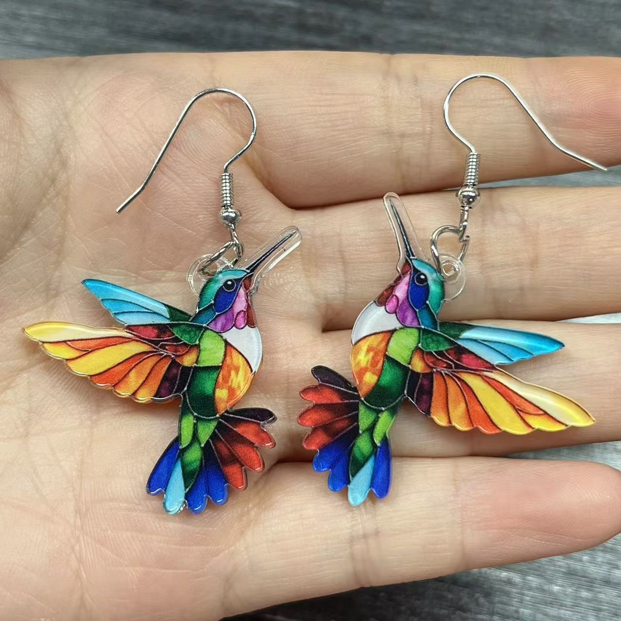 Wholesale  colorful bird acrylic earrings