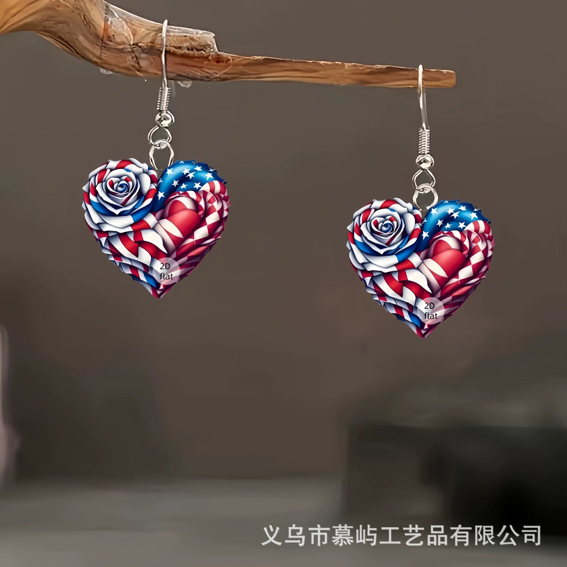 Wholesale American flag hat boots acrylic earrings