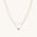 Wholesale Titanium Steel Double Layer Zircon Necklace Sea Blue Square Zircon Pendant Necklace