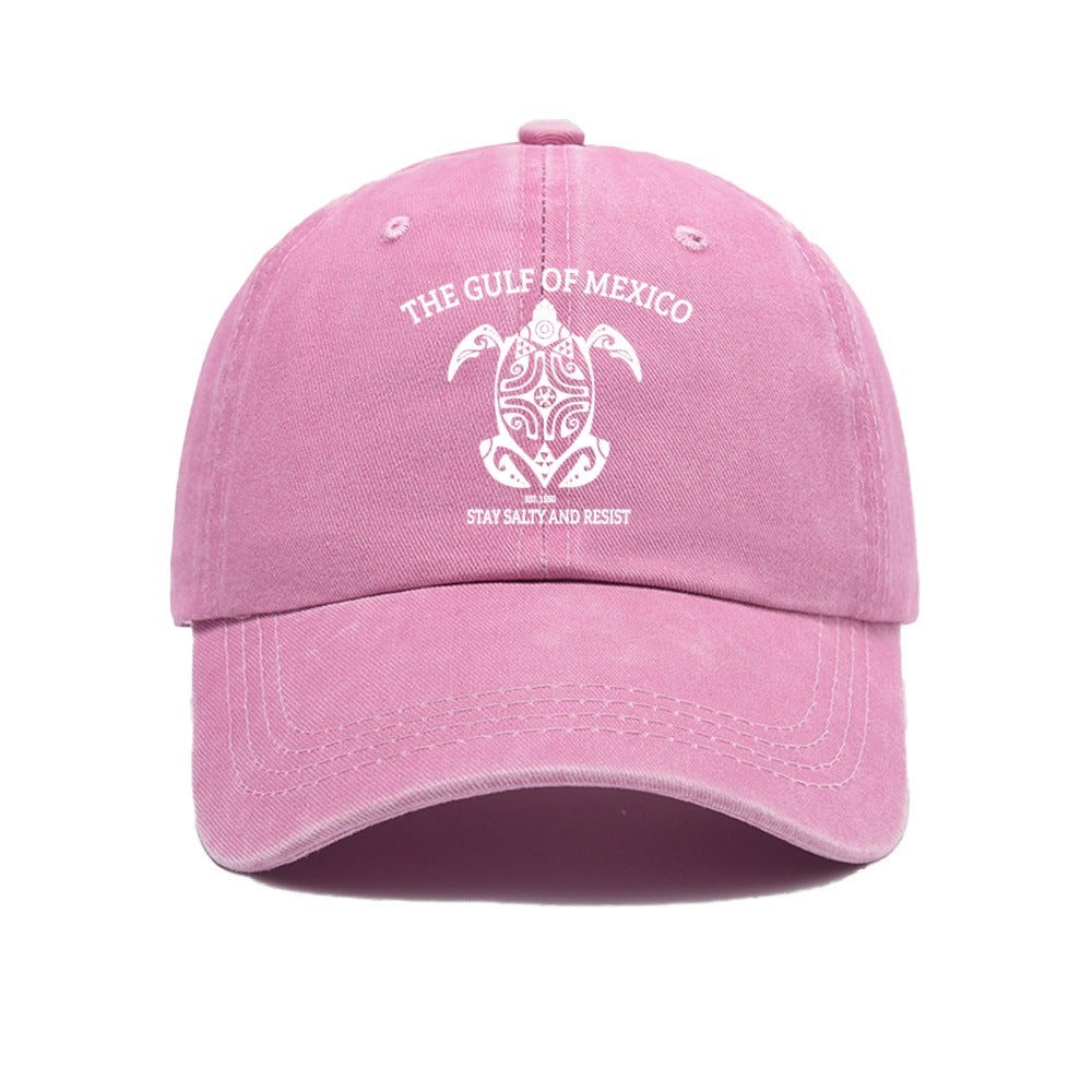 Wholesale Washed cotton printed distressed baseball cap