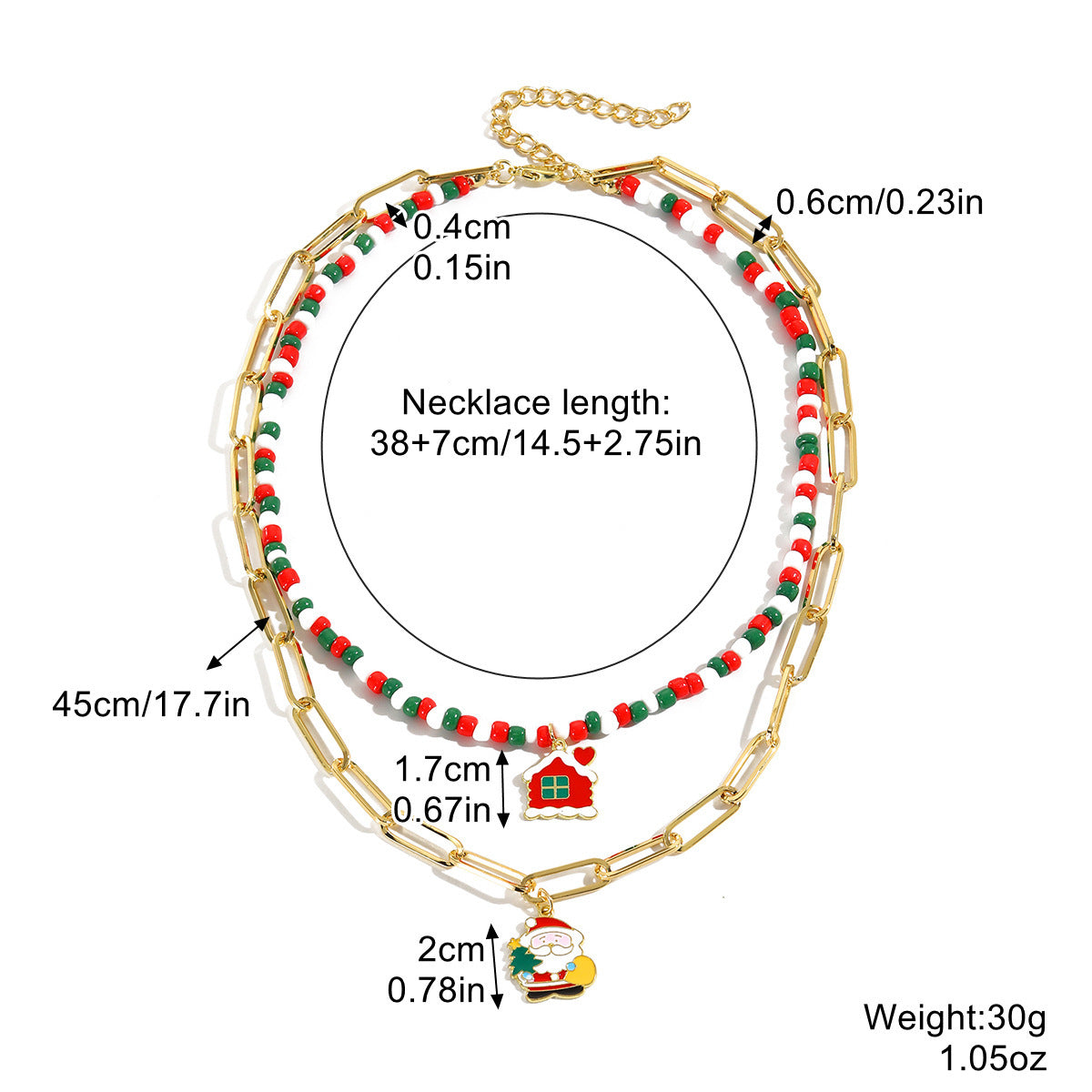 Wholesale Christmas Soft clay Necklace  Multi-Layer Choker Necklace