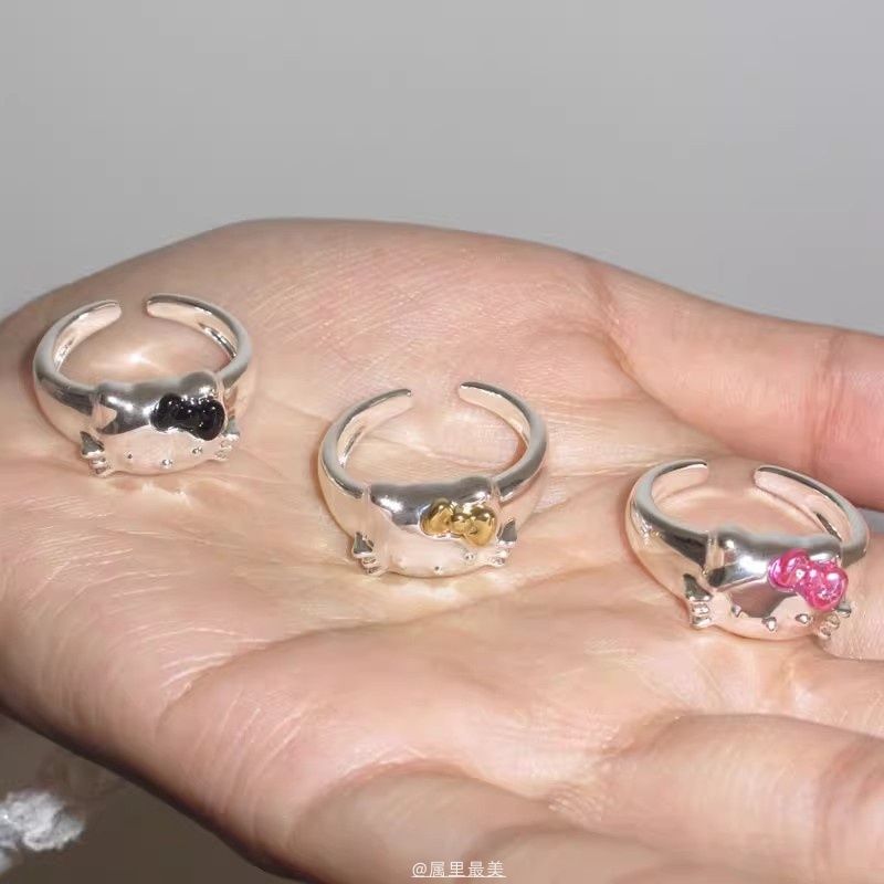 Wholesale Cute Cat Bow Index Finger Ring
