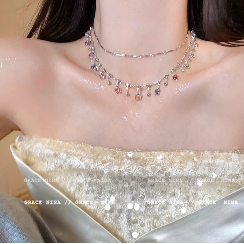 Wholesale Copper Electroplated Butterfly Necklace Trendy Layering Jewelry Accessory for Women