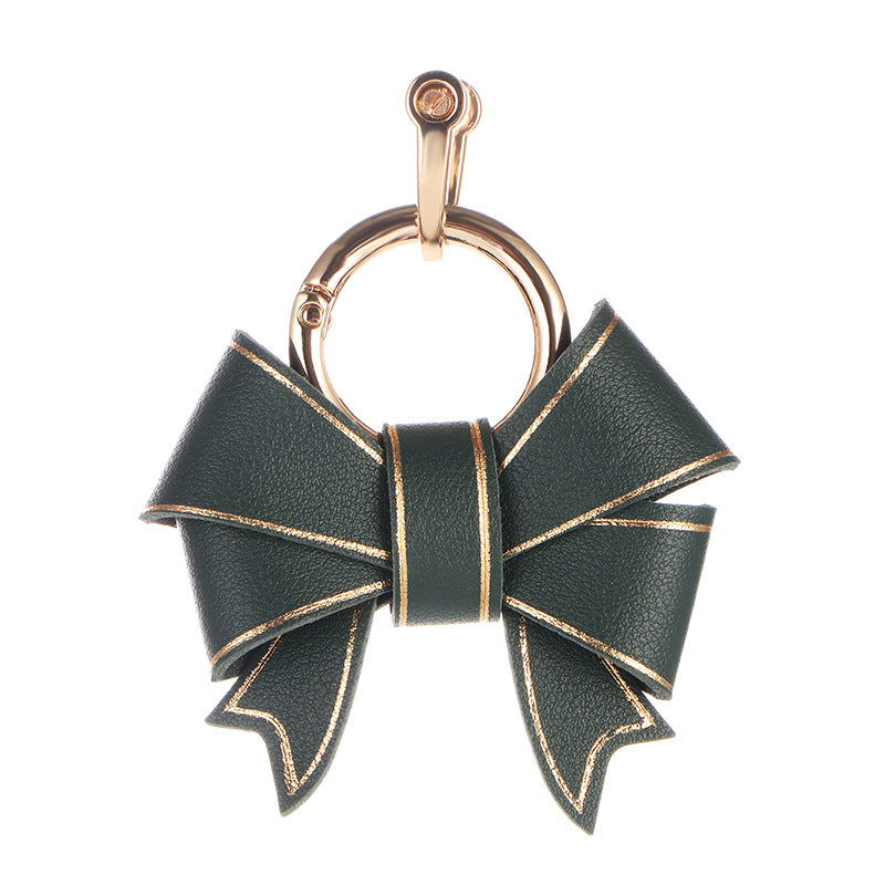 Wholesale multi-color fashion  leather bow keychains